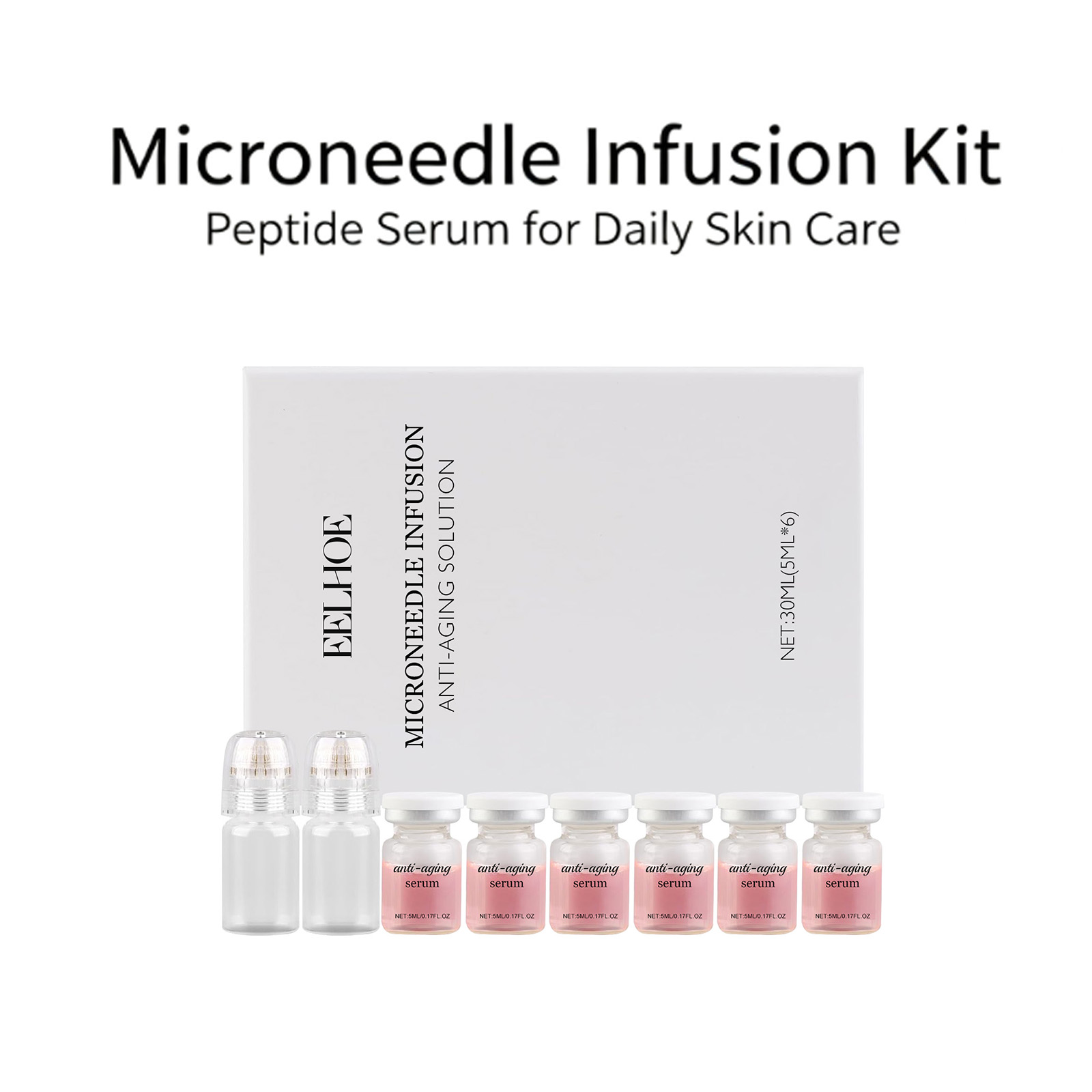 Hyaluronic Acid Facial Serum - Zestaw serum z mikroigłami 0,2 mm,